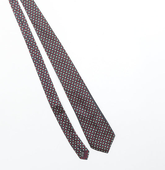 Charles Tyrwhitt Men's Blue Geometric Silk Tie Made in England