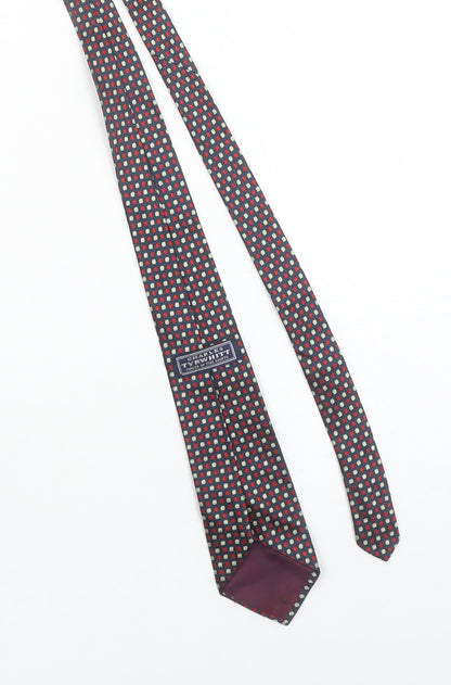 Charles Tyrwhitt Men's Blue Geometric Silk Tie Made in England