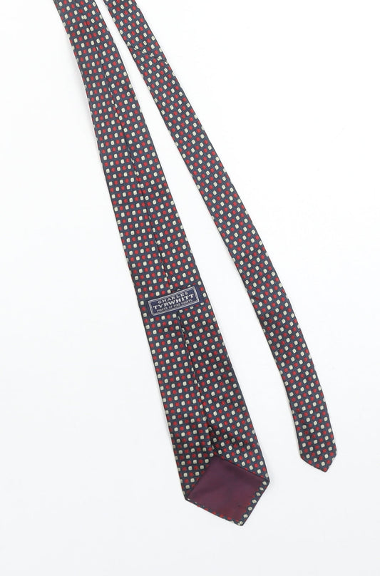 Charles Tyrwhitt Men's Blue Geometric Silk Tie Made in England