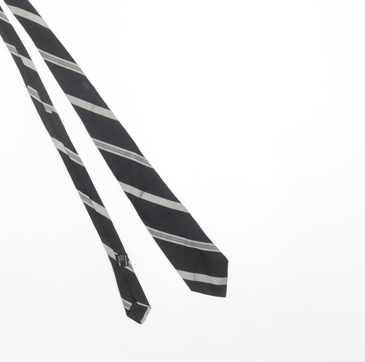 Gianni Versace Men's Black Striped Silk Designer Tie One Size