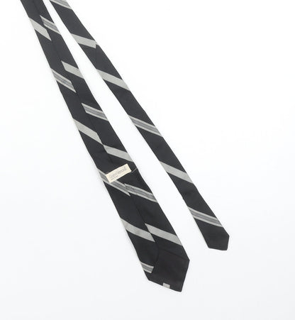 Gianni Versace Men's Black Striped Silk Designer Tie One Size