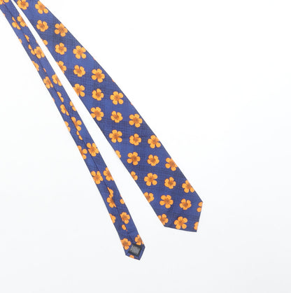 Marks and Spencer Men's Blue Floral Silk Designer Tie