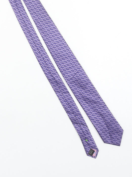 Jeff Banks Men's Purple Geometric Silk Designer Tie One Size