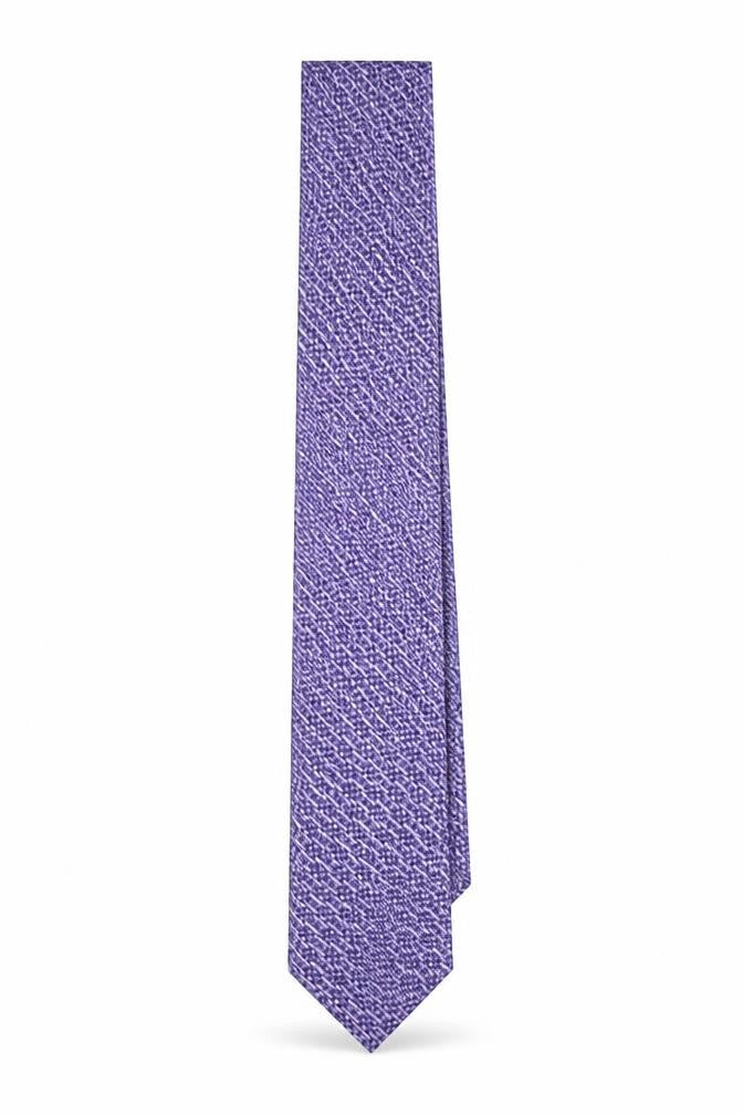 Mens Jeff Banks Purple Geometric 100% Silk Designer Tie