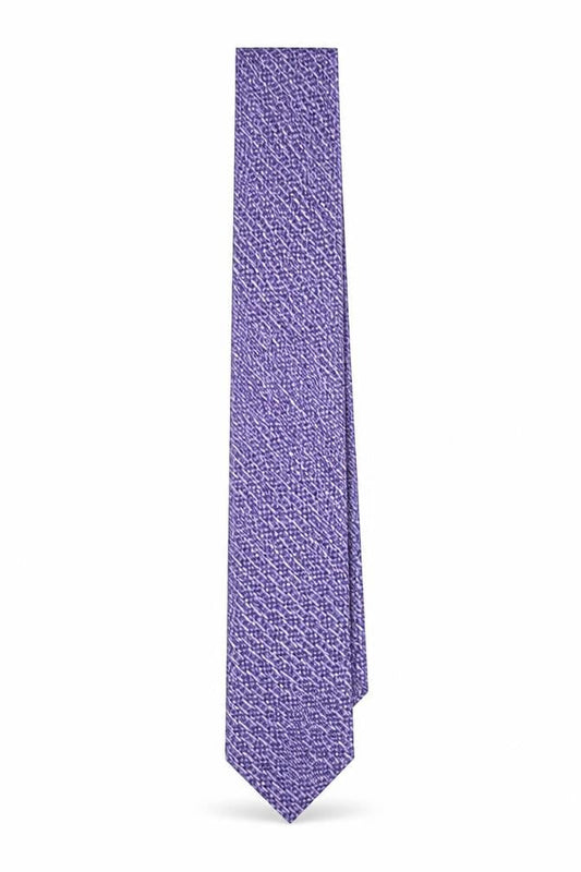 Mens Jeff Banks Purple Geometric 100% Silk Designer Tie