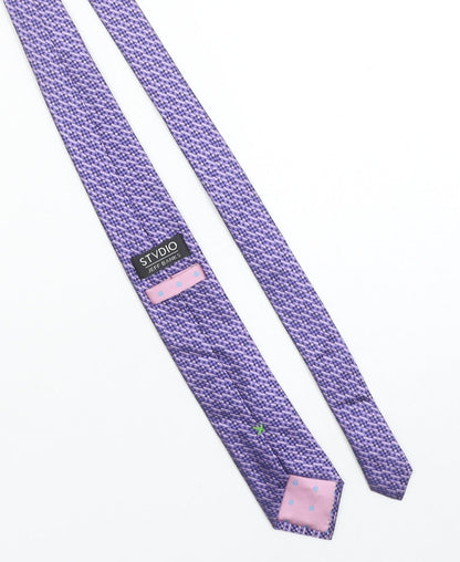 Jeff Banks Men's Purple Geometric Silk Designer Tie One Size