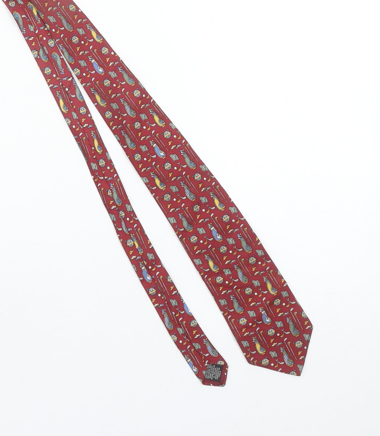 Beaufort by The Rack Men's Red Golf Print Silk Tie Made in Italy