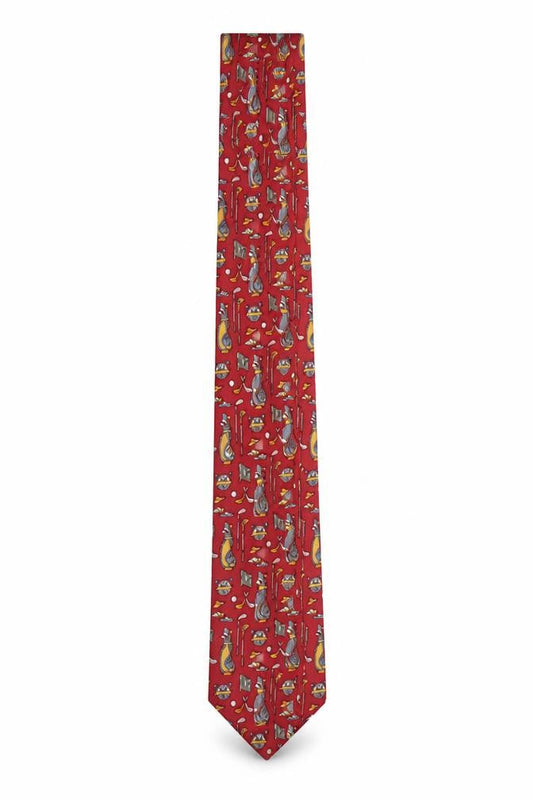 Mens Beaufort by The Rack Red Novelty 100% Silk Pointed Tie