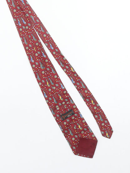 Beaufort by The Rack Men's Red Golf Print Silk Tie Made in Italy