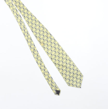 Victor Laurent Men's Yellow Geometric 100% Silk Tie One Size