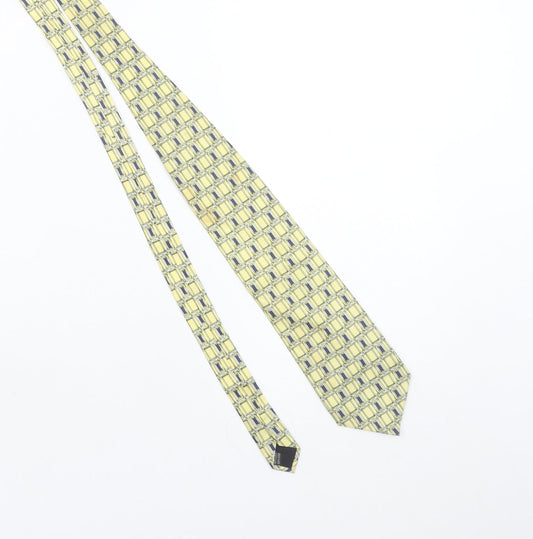 Victor Laurent Men's Yellow Geometric 100% Silk Tie One Size