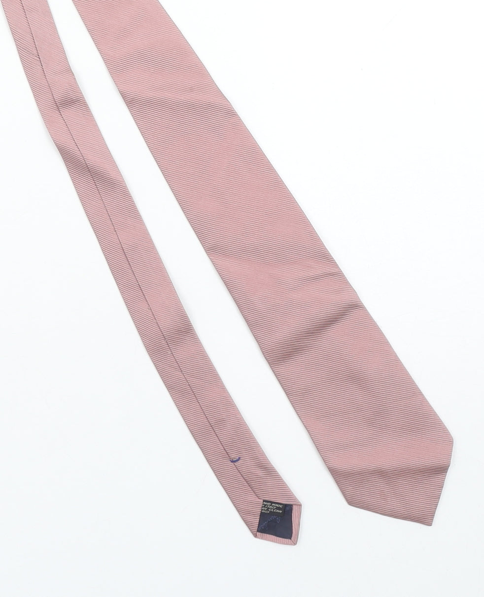 Corneliani Men Pink Slim Silk Cotton Designer Tie Made in Italy One Size