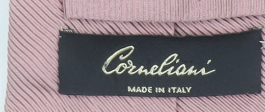 Corneliani Men Pink Slim Silk Cotton Designer Tie Made in Italy One Size