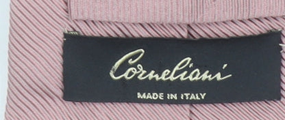 Corneliani Men Pink Slim Silk Cotton Designer Tie Made in Italy One Size