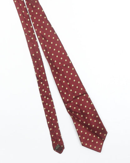 Mulberry Men Red Floral Silk Designer Tie
