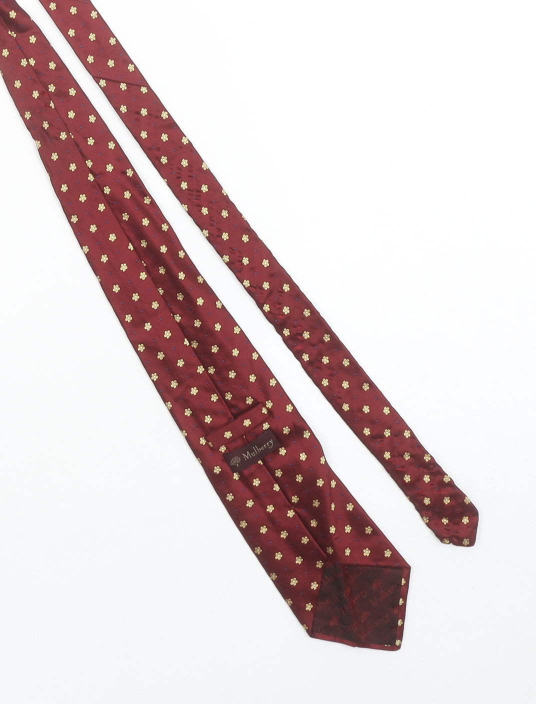 Mulberry Men Red Floral Silk Designer Tie