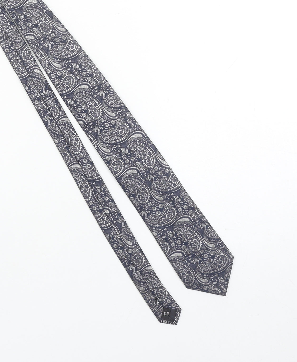 Mens The Savile Row Company Blue Paisley 100% Silk Pointed Tie