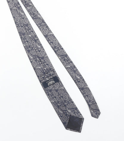 Mens The Savile Row Company Blue Paisley 100% Silk Pointed Tie