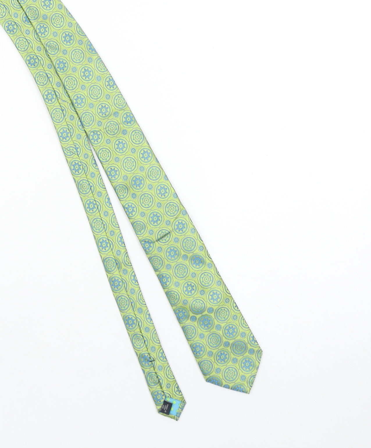 Ted Baker Men Aqua Green Geometric Silk Slim Tie 176cm