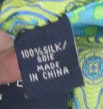 Ted Baker Men Aqua Green Geometric Silk Slim Tie 176cm