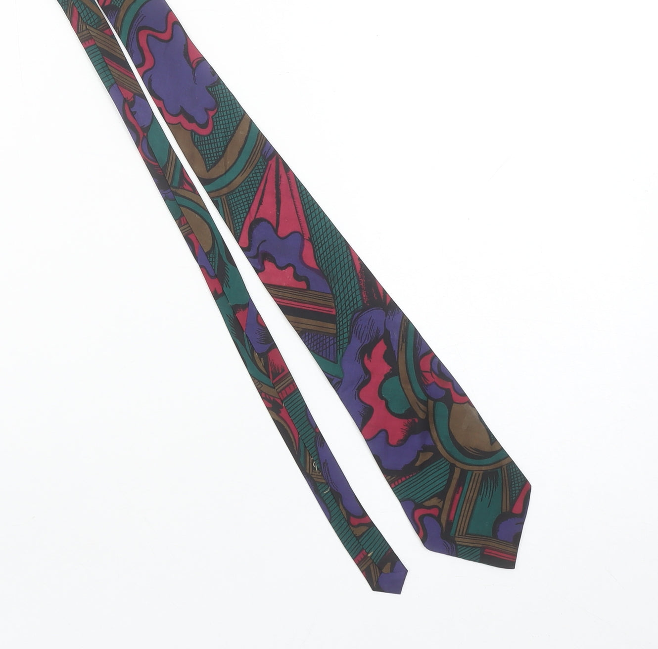 Rossini Men's Multicoloured Abstract Designer Silk Tie One Size