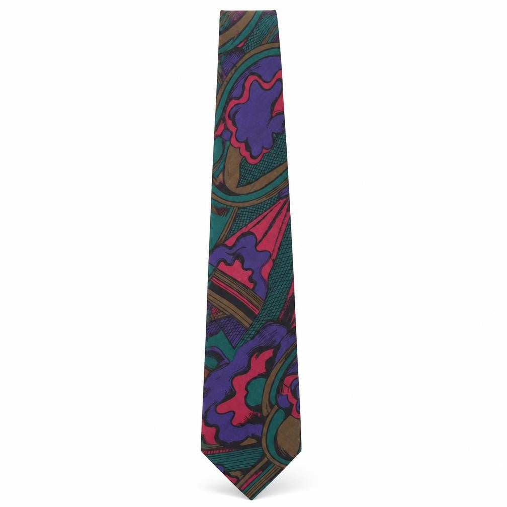 Mens Rossini Multicoloured Abstract 100% Silk Designer Tie