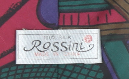 Rossini Men's Multicoloured Abstract Designer Silk Tie One Size