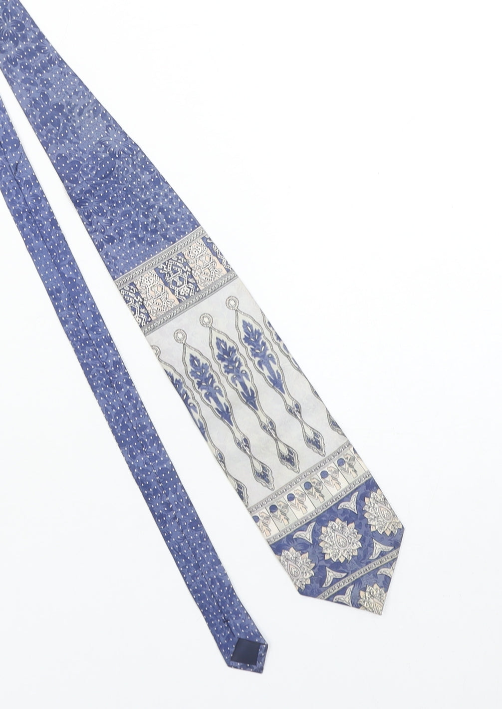 Silk Plaza Men's Blue Floral Handmade 100% Silk Tie