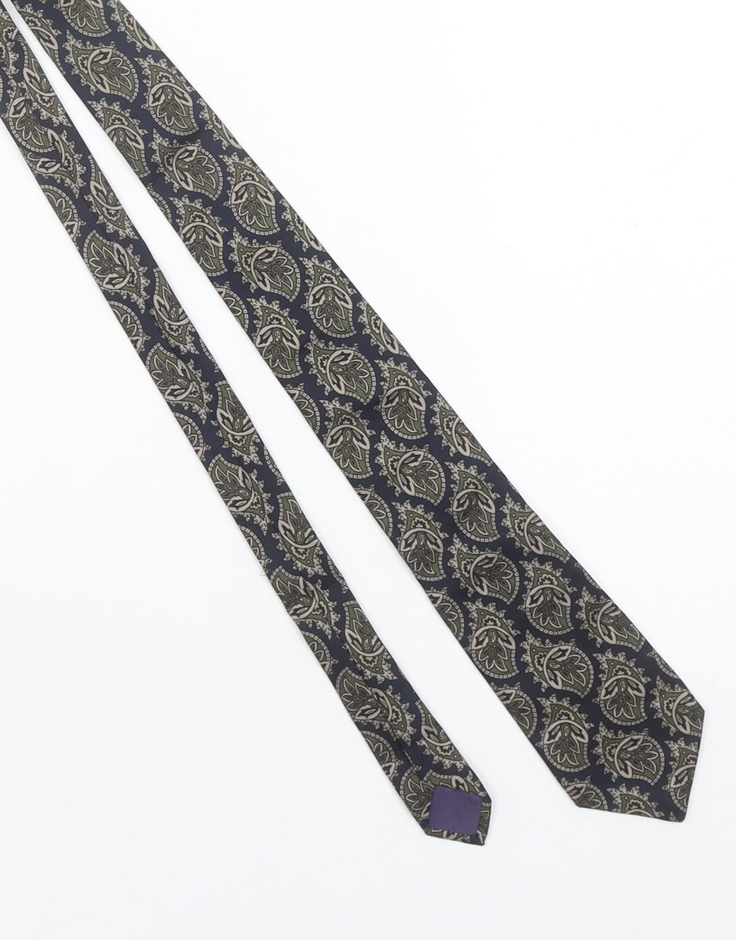 Mens Kent & Curwen Blue Paisley 100% Silk Designer Tie