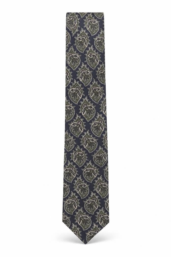Mens Kent & Curwen Blue Paisley 100% Silk Designer Tie