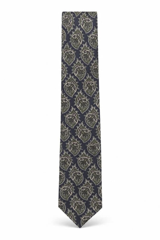 Mens Kent & Curwen Blue Paisley 100% Silk Designer Tie