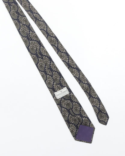 Mens Kent & Curwen Blue Paisley 100% Silk Designer Tie