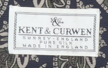 Mens Kent & Curwen Blue Paisley 100% Silk Designer Tie