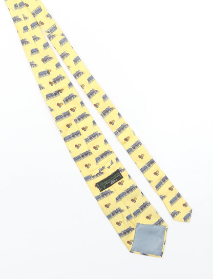 Beaufort by Reko Men’s Yellow Silk Train Patterned Tie Made in Italy