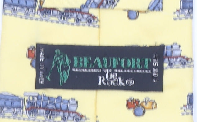 Beaufort by Reko Men’s Yellow Silk Train Patterned Tie Made in Italy