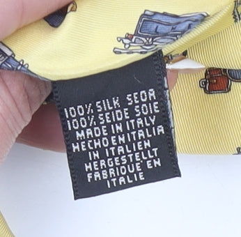 Beaufort by Reko Men’s Yellow Silk Train Patterned Tie Made in Italy