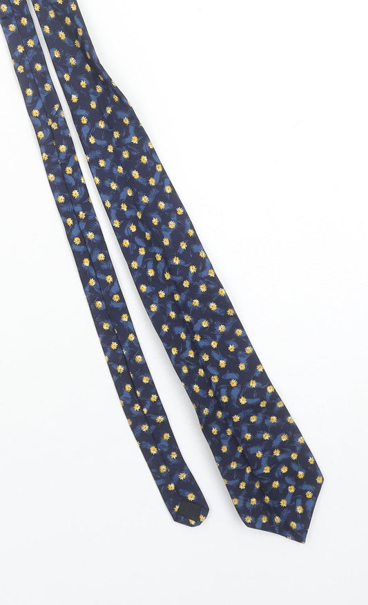 Angelo Ostenti Men’s Blue Floral Silk Designer Tie One Size