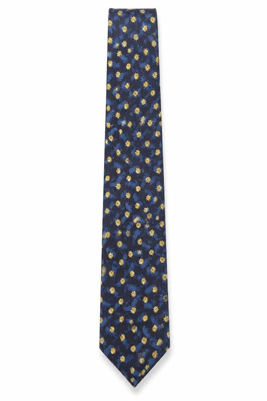 Angelo Ostenti Men’s Blue Floral Silk Designer Tie One Size