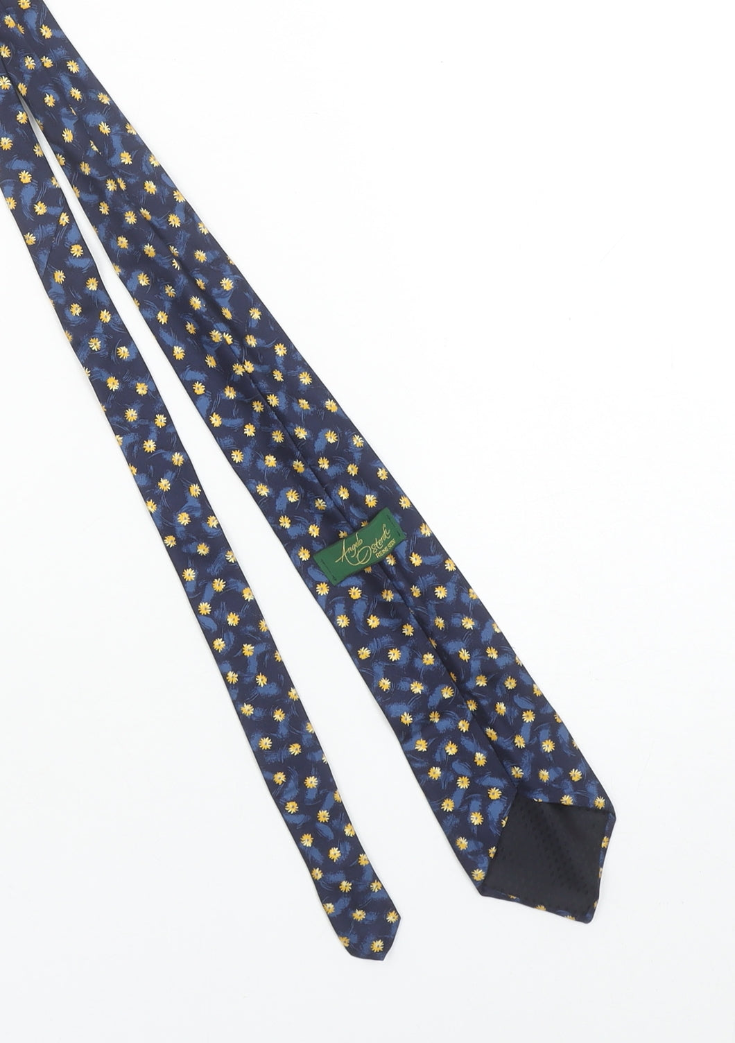 Angelo Ostenti Men’s Blue Floral Silk Designer Tie One Size