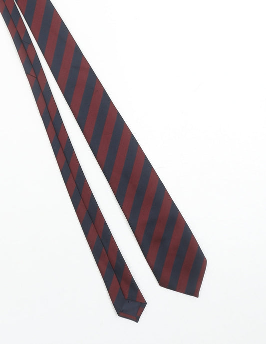 Woods & Gray Men's Red and Blue Striped Slim Woven Polyester Tie