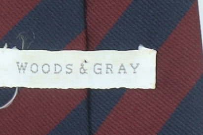 Woods & Gray Men's Red and Blue Striped Slim Woven Polyester Tie