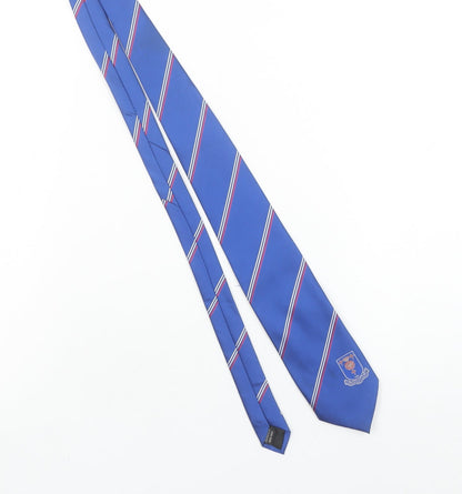 Club Colours Mens Blue Striped Slim Tie Handmade Polyester School