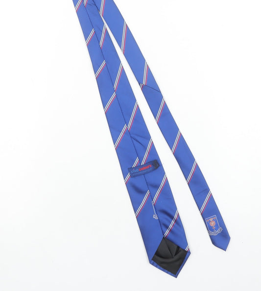 Club Colours Mens Blue Striped Slim Tie Handmade Polyester School