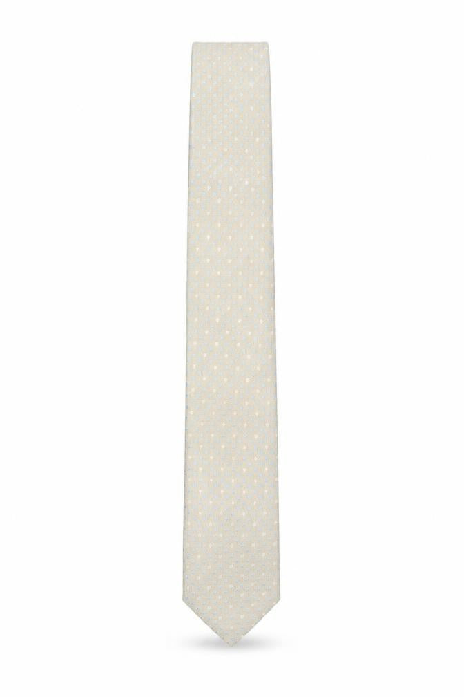 Mens Tie Rack Beige Geometric 100% Polyester Slim Tie