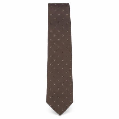 Mens Life Style Brown Polka Dot 100% Polyester Pointed Tie