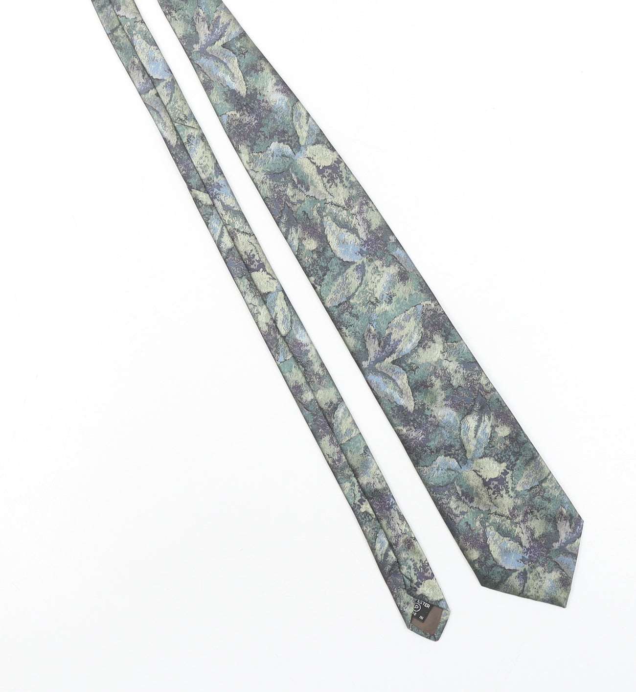Michelsons of London Men's Blue Floral Polyester Tie - One Size