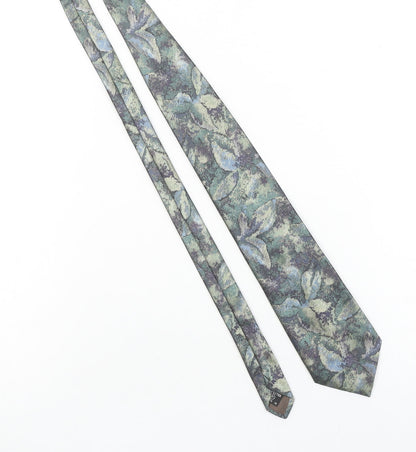 Michelsons of London Men's Blue Floral Polyester Tie - One Size