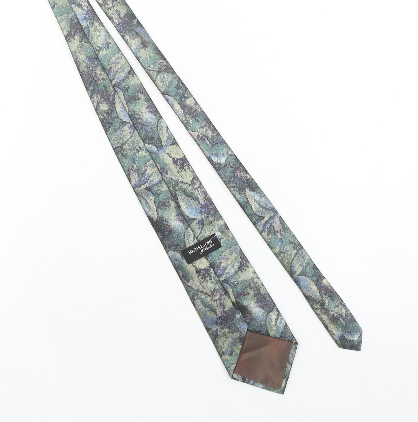 Michelsons of London Men's Blue Floral Polyester Tie - One Size