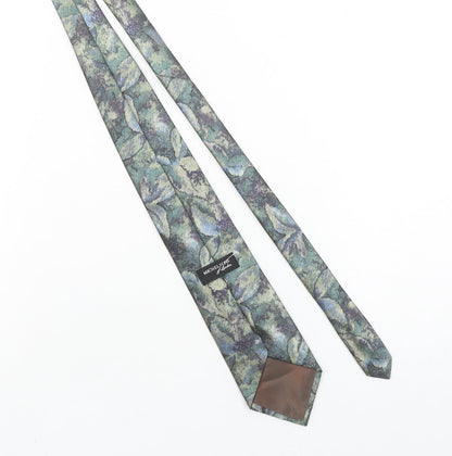 Michelsons of London Men's Blue Floral Polyester Tie - One Size