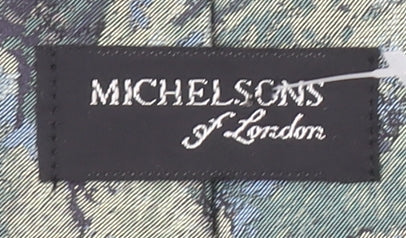 Michelsons of London Men's Blue Floral Polyester Tie - One Size